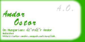 andor ostor business card